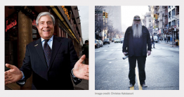 Marty Markowitz, Vice President of Borough Promotion & Engagement, partners with artist and Lower East Side folk historian Clayton Patterson